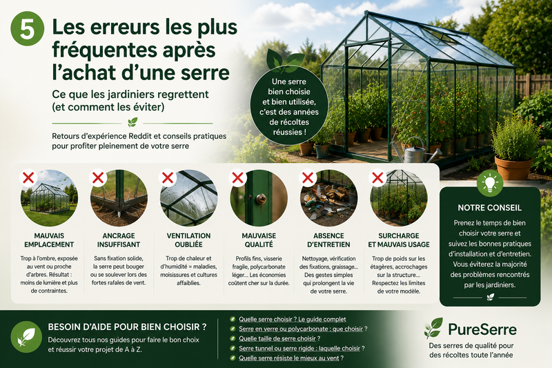 Les erreurs les plus fréquentes après l’achat d’une serre : avis et conseils de jardiniers