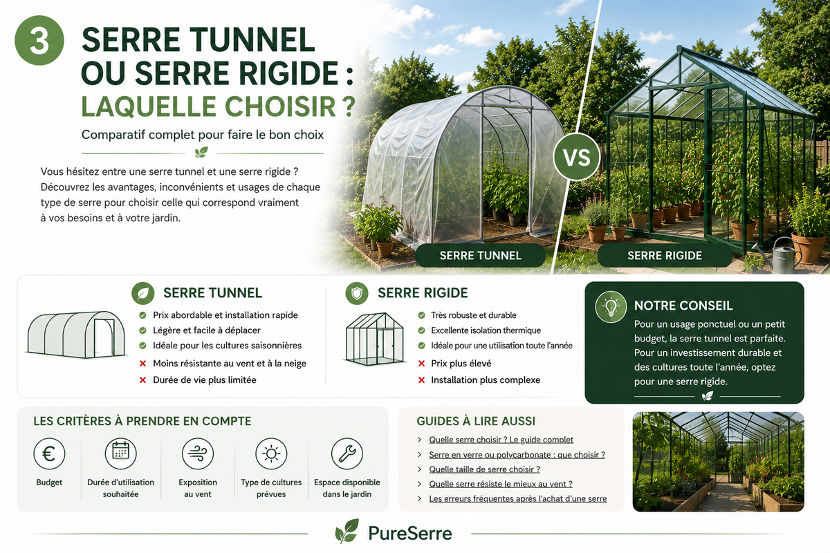 Serre tunnel ou serre rigide : laquelle choisir selon votre jardin ?
