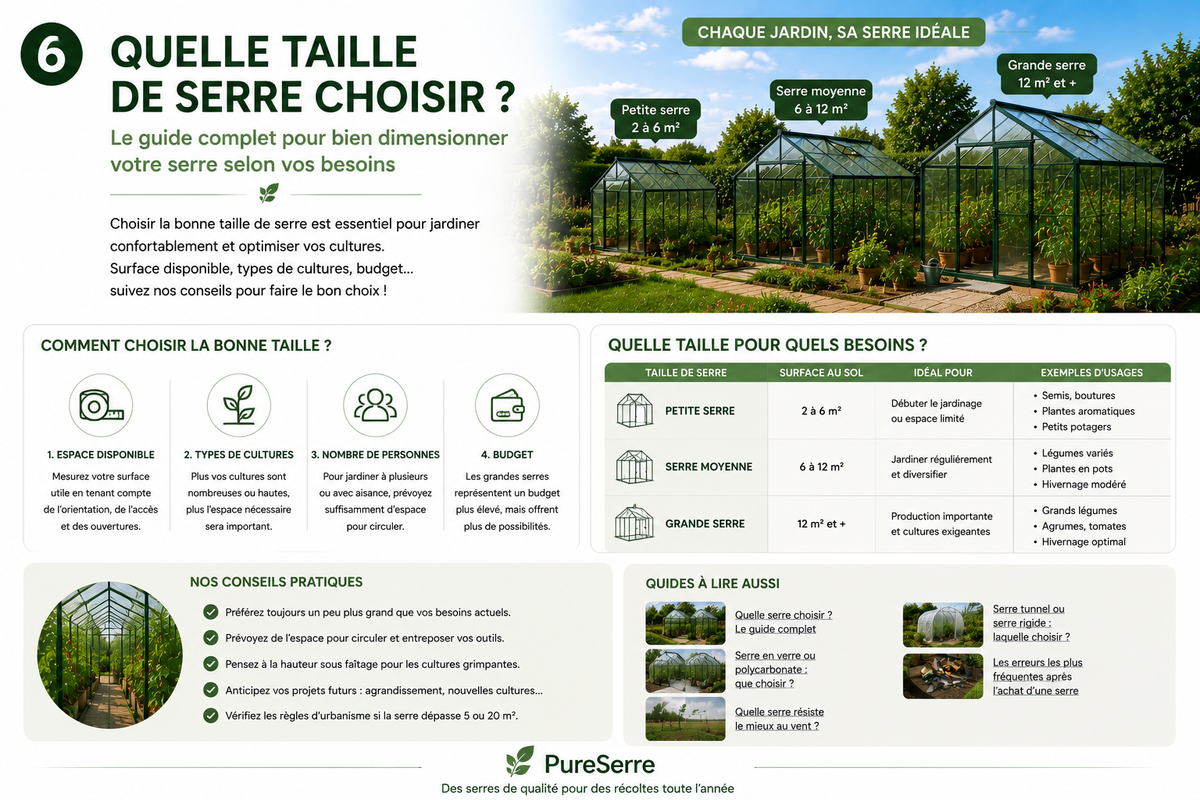 Quelle taille de serre choisir ? Guide selon votre jardin et vos cultures