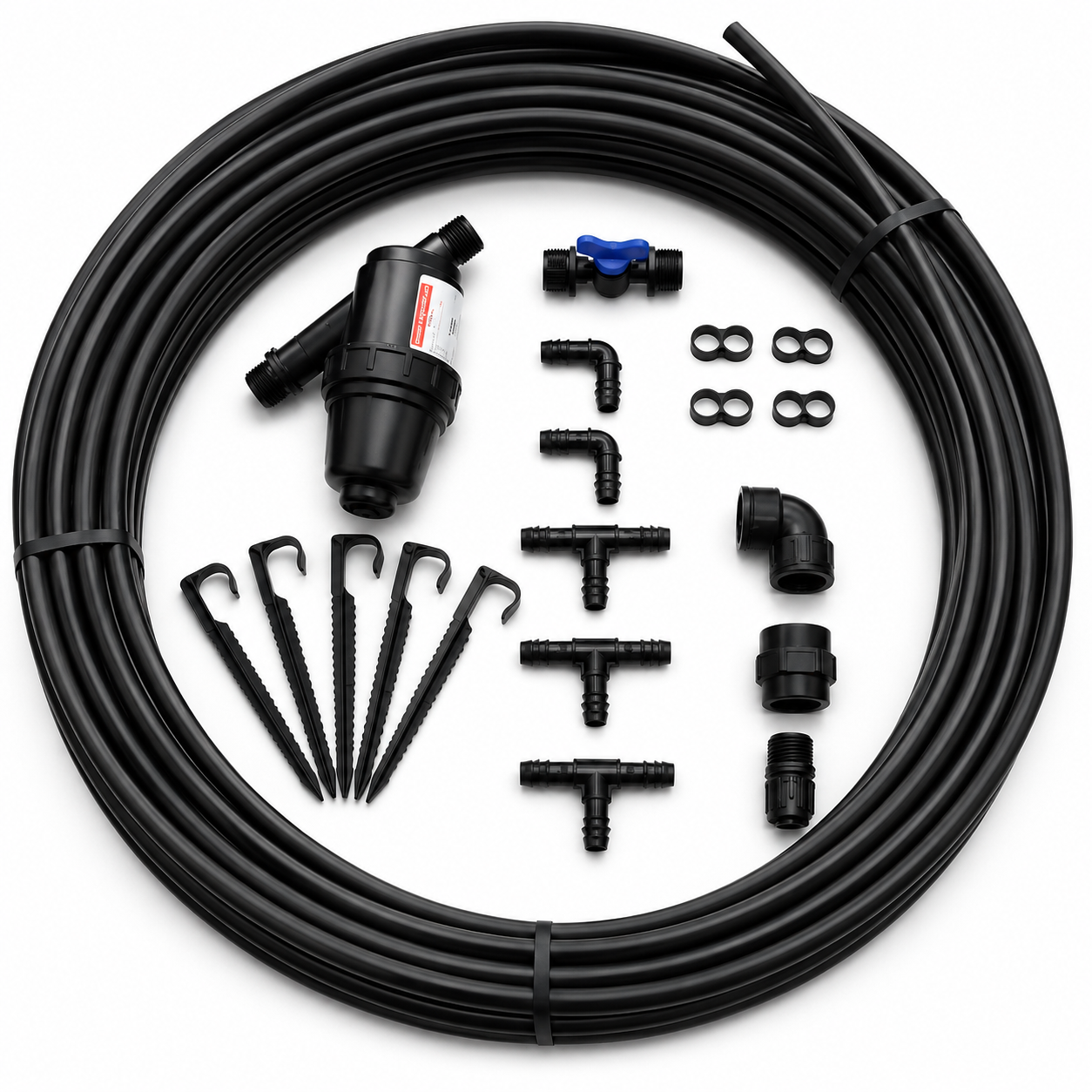 Kit d’irrigation goutte-à-goutte pour serre de jardin avec tuyaux et raccords