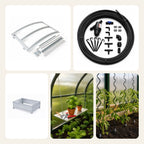 Pack Sérénité Totale : fenêtre automatique, goutte-à-goutte, carré potager, étagère et supports