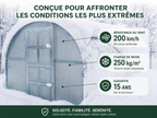 Serre de jardin résistante à la neige et aux vents forts en conditions hivernales